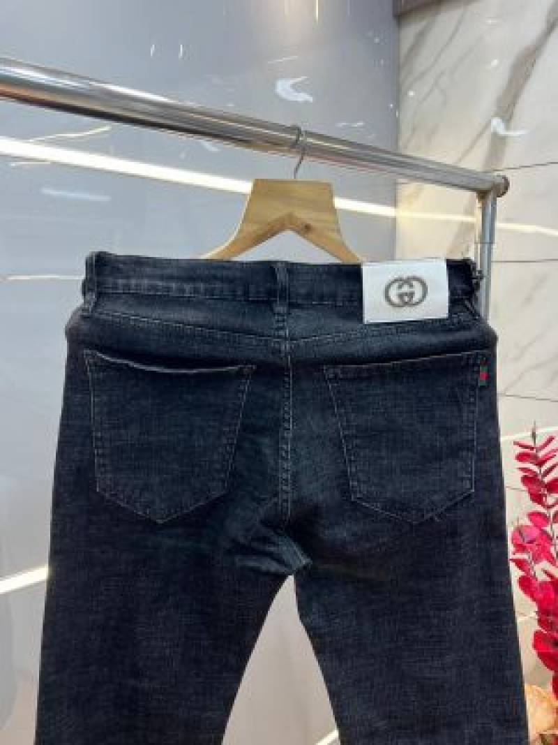 Gucci Carbon Black Shade Straight Fit Premium Imported Stretchable Lycra Fabric Denim 3839
