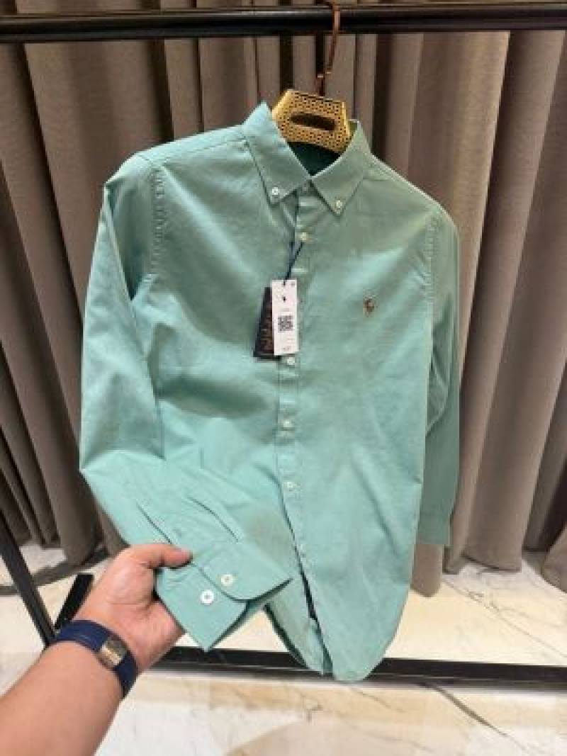 Ralph Lauren Chest Logo Full Sleeves Shirt Sea Green
