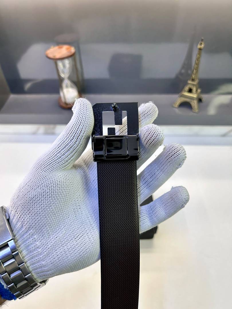 Fendi Black Golden Reversible Belt Fa 761