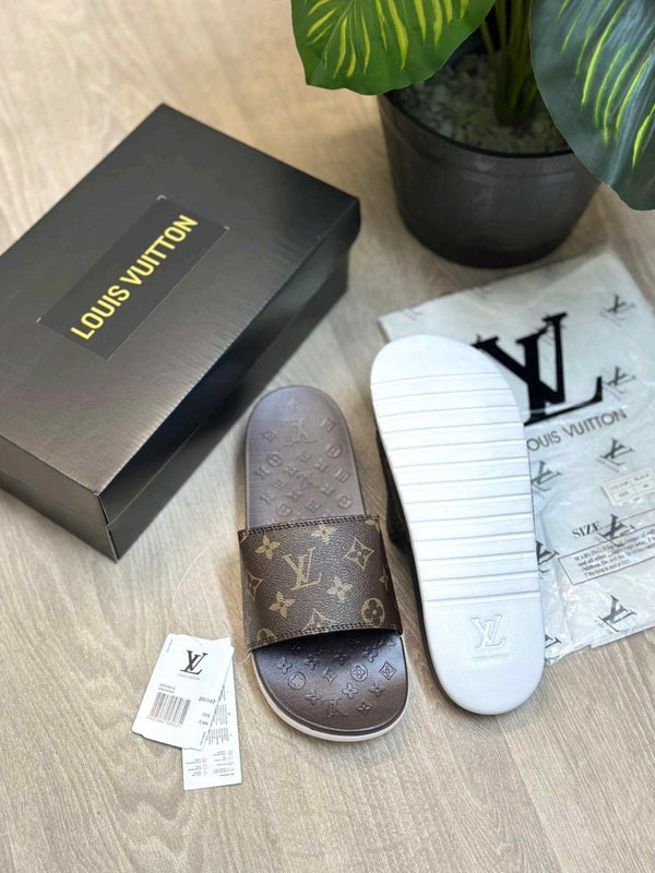 Louis Vuitton Monogram Soft Cusion Brown White Flip Flop
