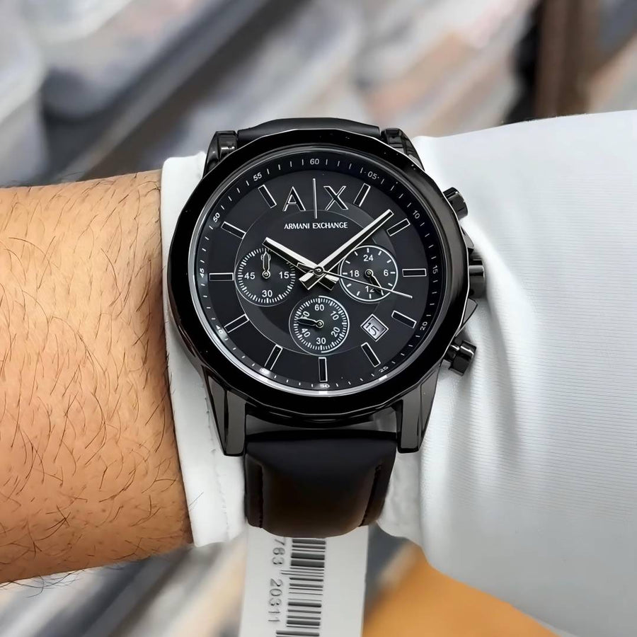 Armani_ i Exchange Gunmetal Leather J1046