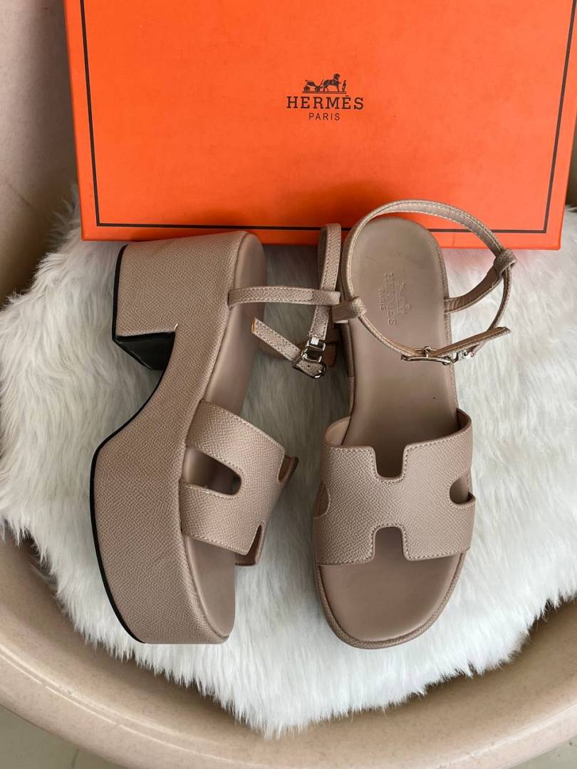 Hermes_Jam_30_Khakhi_Platform_Sandal_With_Original_Box
