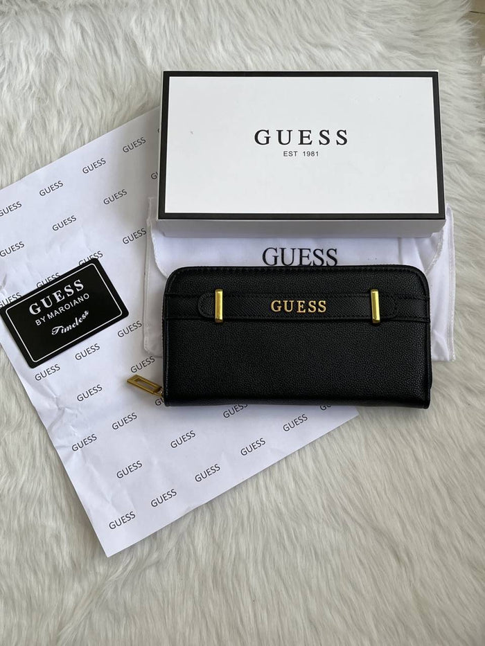 Guess 006 Black Long Wallet With Original Box DustCover Card Packaging style idea