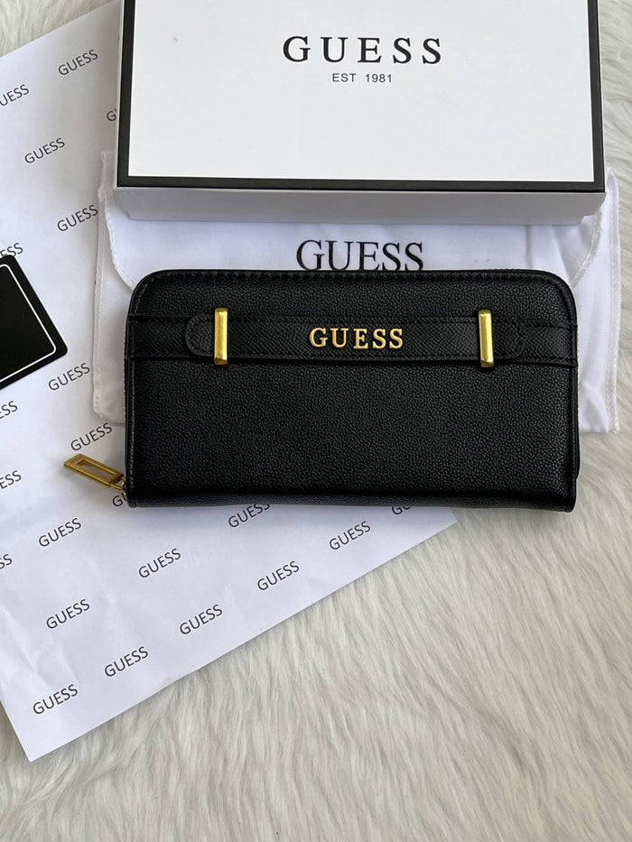 Guess 006 Black Long Wallet With Original Box DustCover Card Packaging style idea