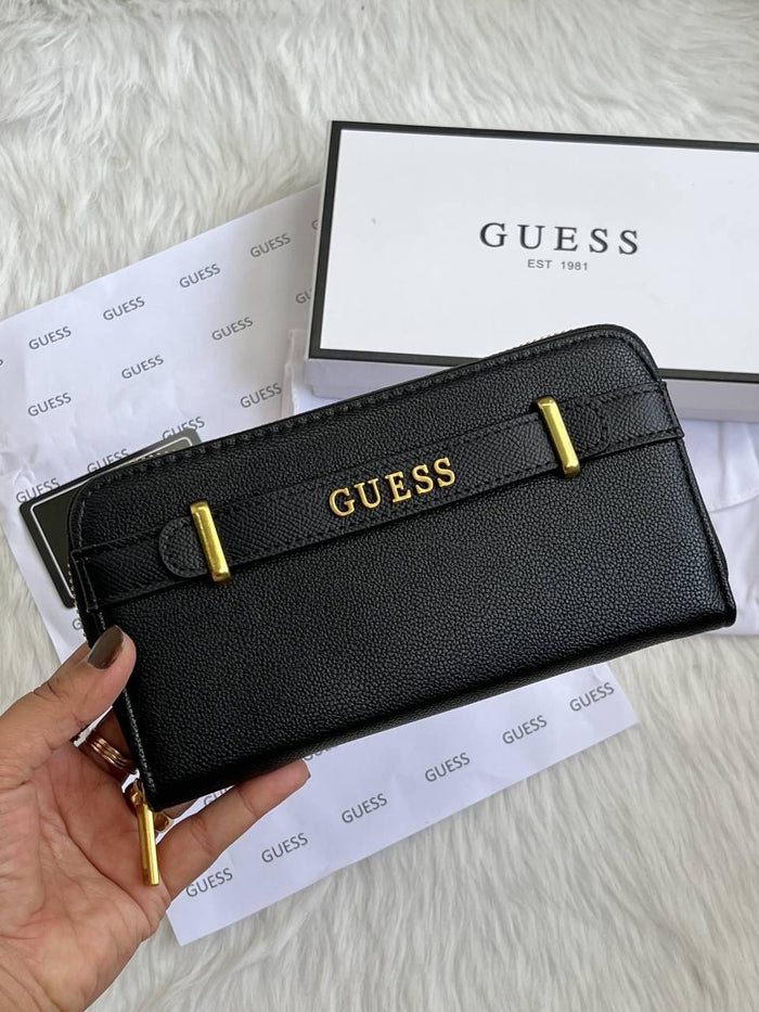 Guess 006 Black Long Wallet With Original Box DustCover Card Packaging style idea