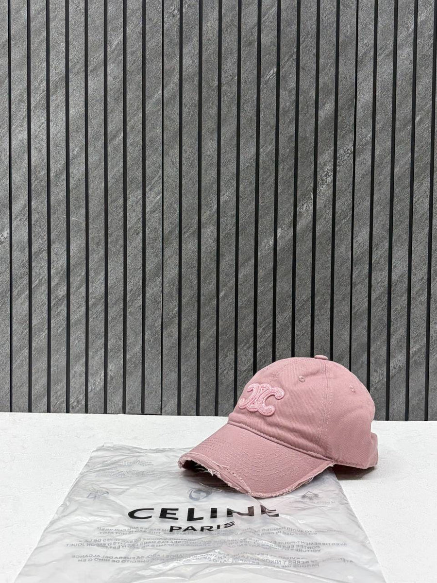 Celine Triomphe All Pink Denim Premium Unisex Cap With Brand Polly Bag