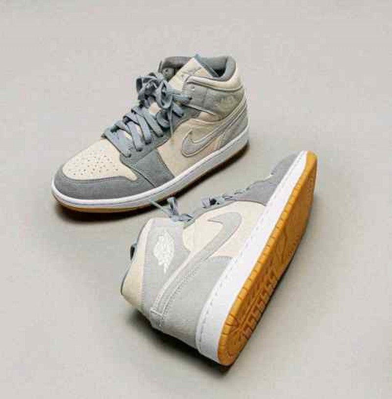 Air Jordan 1 Mid Coconut Milk Particle Grey