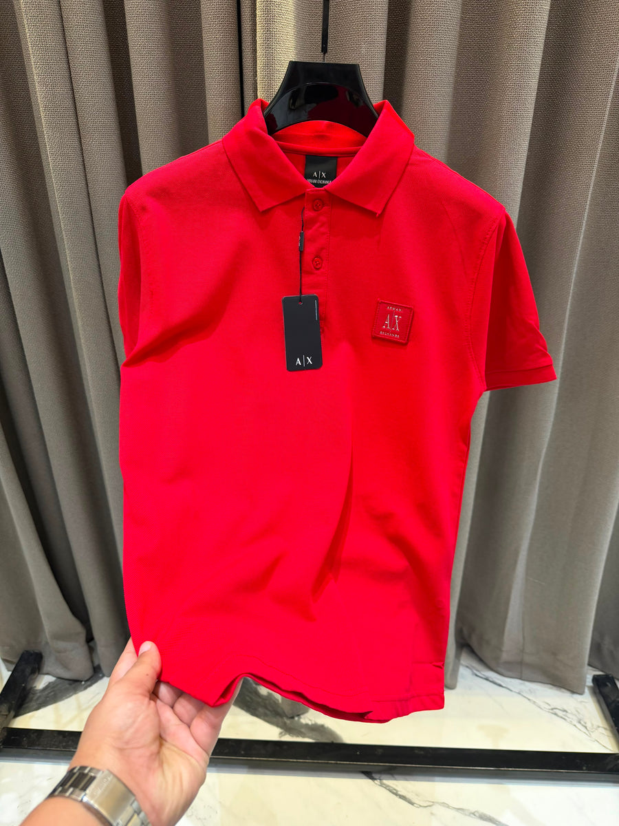 AX Chest Logo Polo T-shirt Red