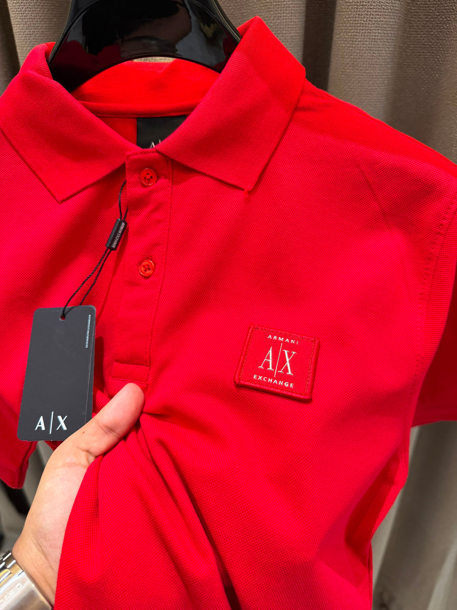 AX Chest Logo Polo T-shirt Red