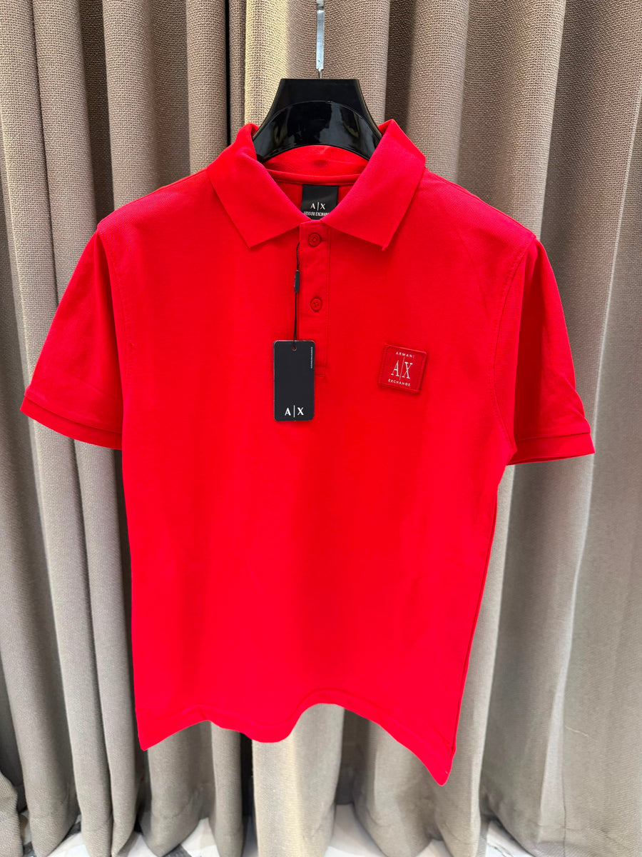 AX Chest Logo Polo T-shirt Red