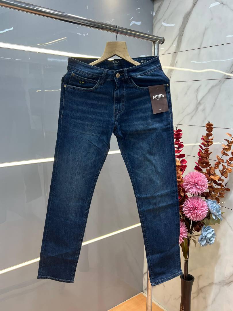 Fendi Premium Imported Stretchable Lycra Fabric Denim Sale Offer 1042