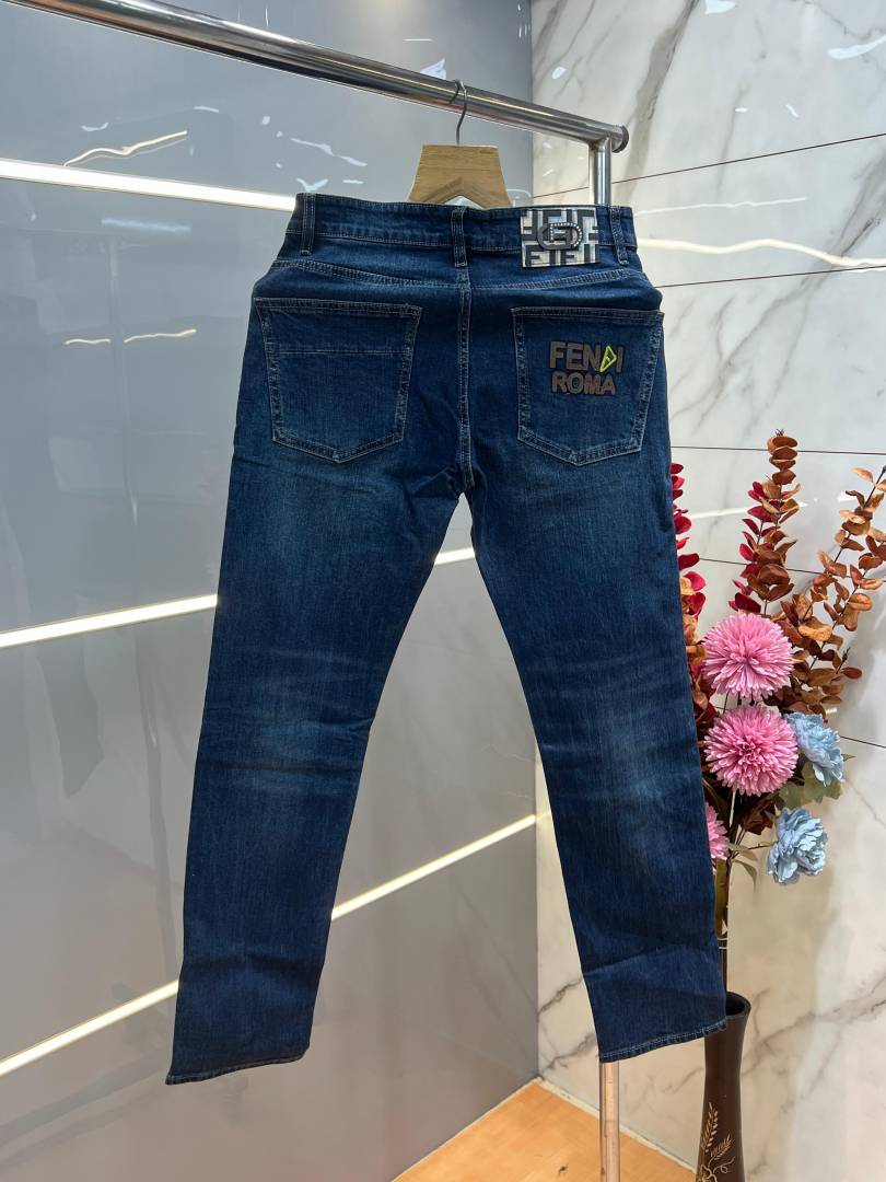 Fendi Premium Imported Stretchable Lycra Fabric Denim Sale Offer 1042