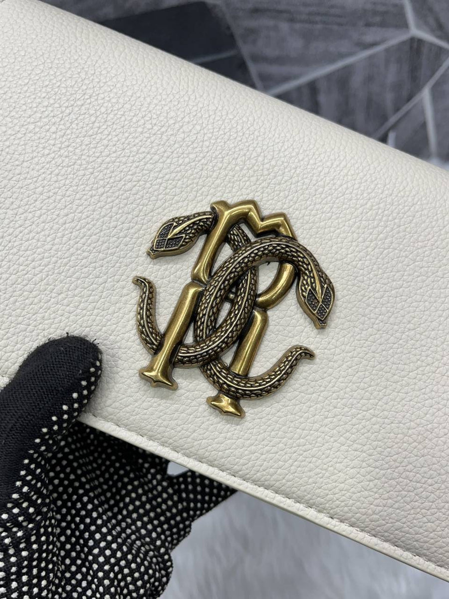 Roberto Cavalli RC Logo White Shoulder Sling Bag With Original Box