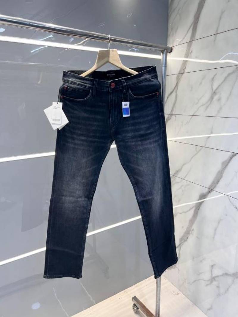 Balmain Paris Blue Shade Premium Imported Stretchable Lycra Fabric Straight Fit Denim Sale Offer 2841