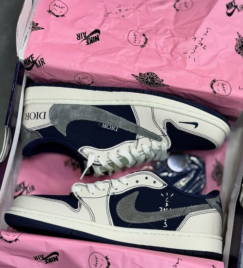 Dior air jordan retro 1 x travis scott navy blue 209