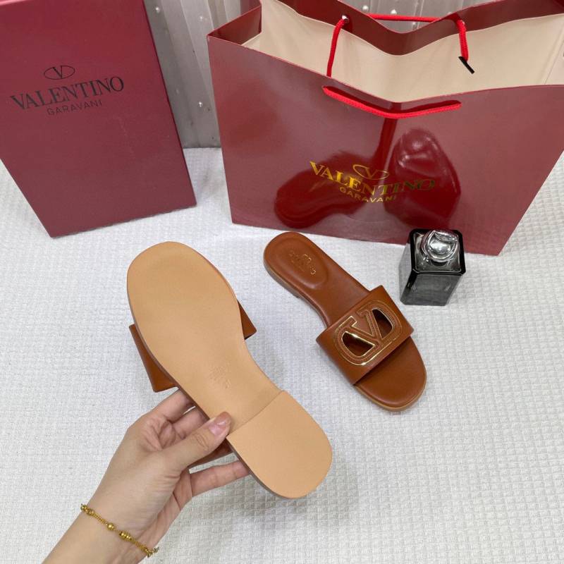 Valentino_Garavani_VLogo_Signature_Flat_Leather_Sandals_Brown_With_OG_Box_&_Carry_Bag_1892_Brown