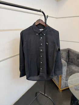 Lacoste dark grey pure linen fabric imported shirt