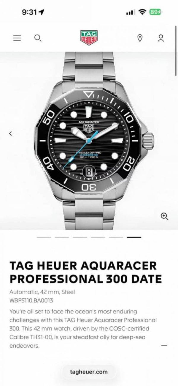 Tag Heuee_r aquaracer professional 300m date automatic japan zik zake line