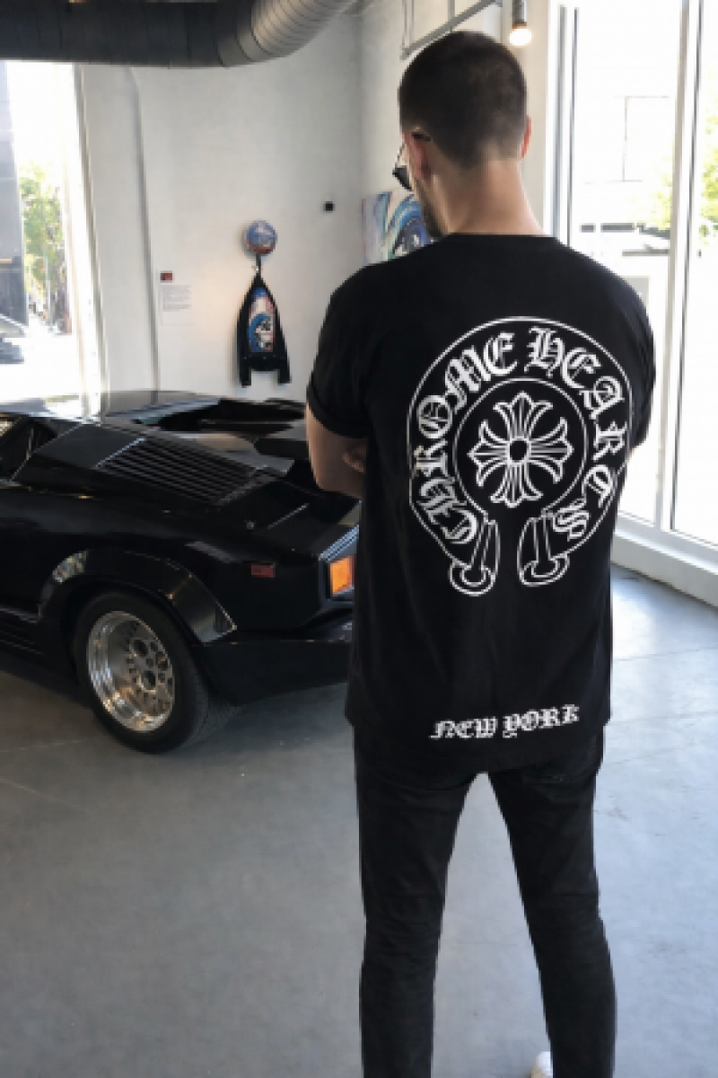Chorme_heart Imported Black Tshirt