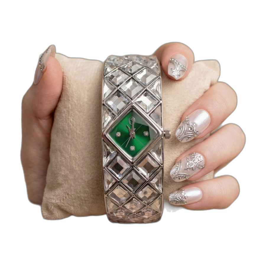 Swarovski Curiosa Bangle Silver To Green