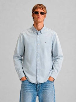 IMPORTED STORE ARTICLE DENIM SHIRT LIGHT GREEN SETx