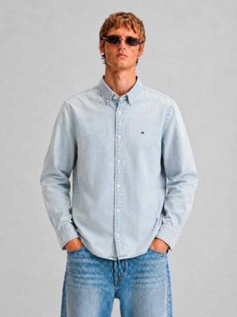 IMPORTED STORE ARTICLE DENIM SHIRT LIGHT GREEN SETx