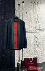 Guchi imported full sleeves shirt black & red