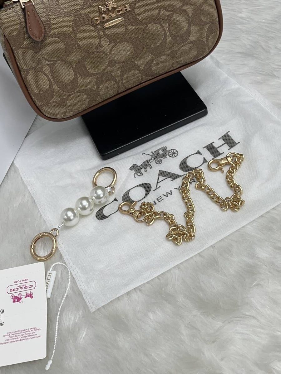 Coach Nolita AP-Brown With Original Box DustCover & Pearl charm