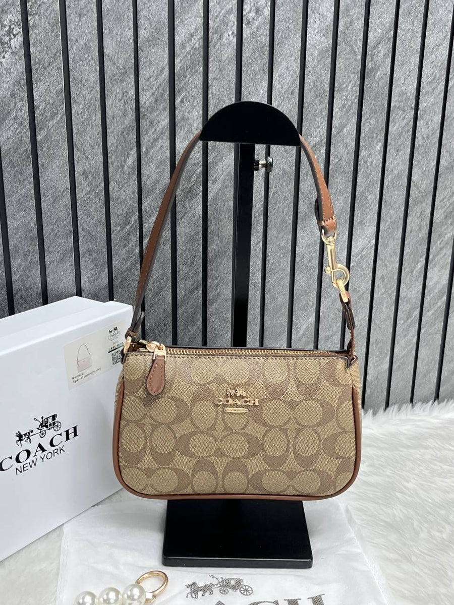 Coach Nolita AP-Brown With Original Box DustCover & Pearl charm