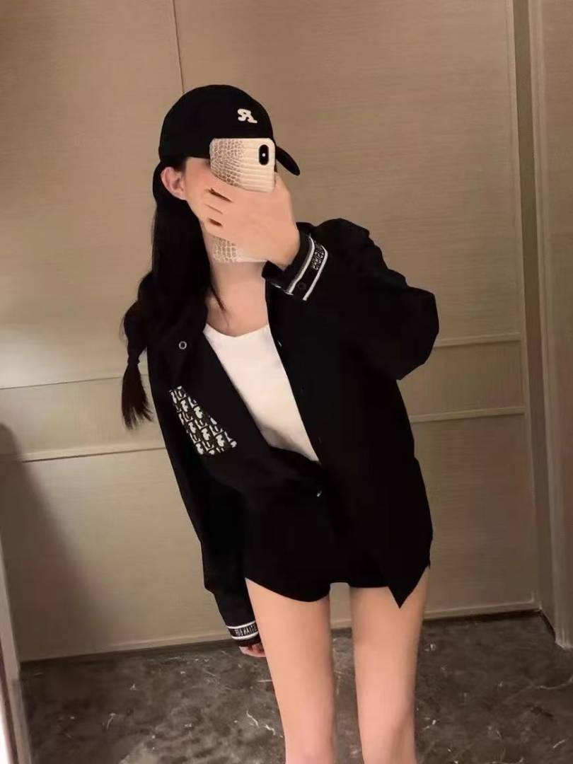 Dio MonogramLogo Shirt Black S112-BK