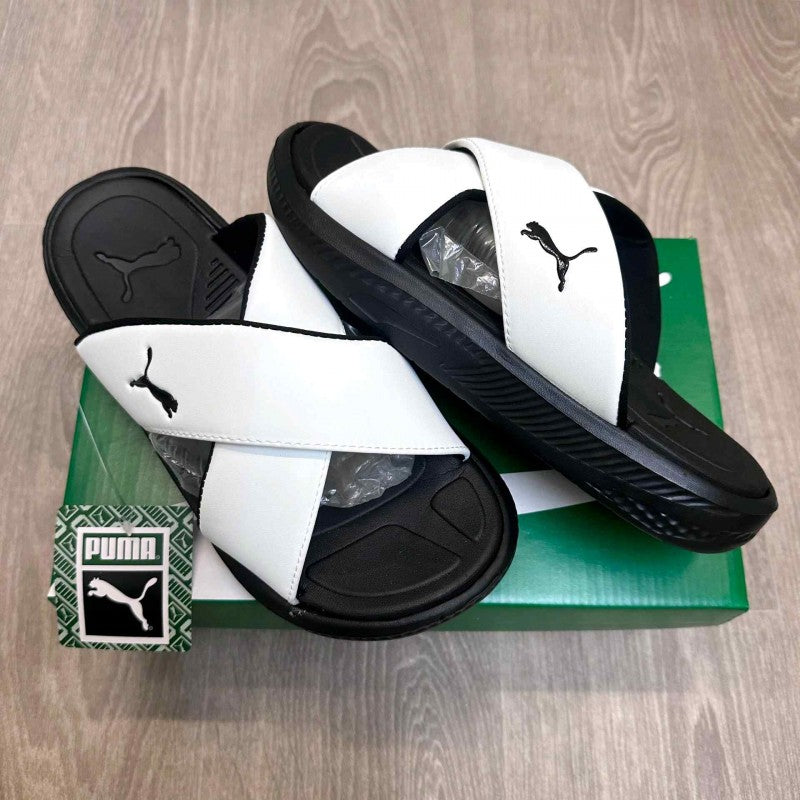 Puma Softride Seave Cross Strap White Slides