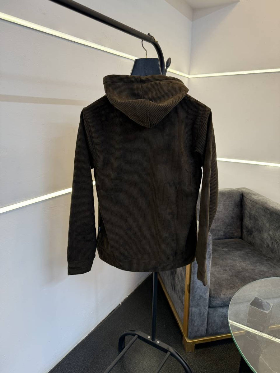 Balmain brown imported washing cloud look knitted fabric hoodie