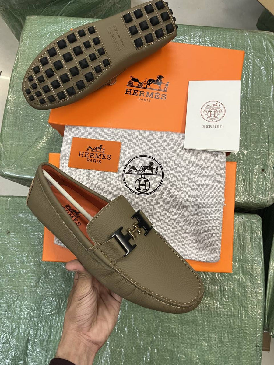 Hermes Small Buckle Premium Loafers Surplus Calf Leather Quality With All Accessories Hx007