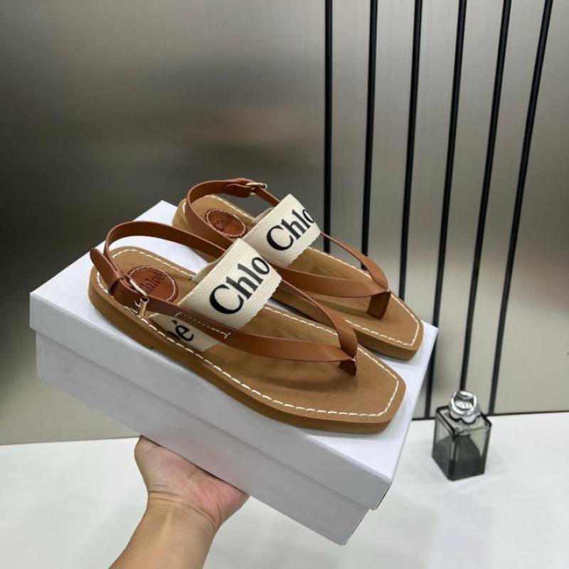 Chloe Woody Thong Sandal With Original Box & Dust Cover