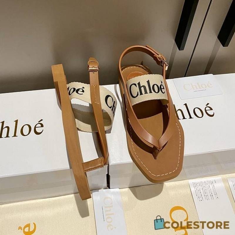 Chloe Woody Thong Sandal With Original Box & Dust Cover