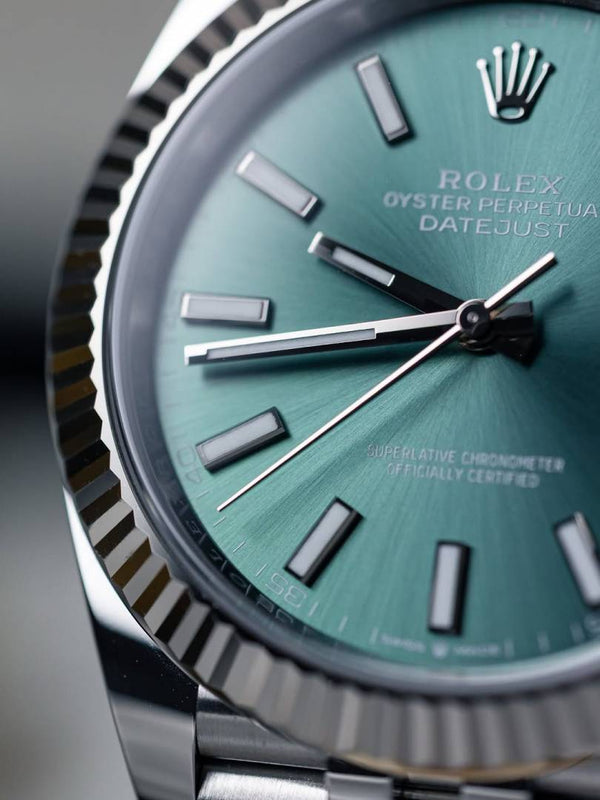 Rolex Oyster Perpetual Date Just Silver Green