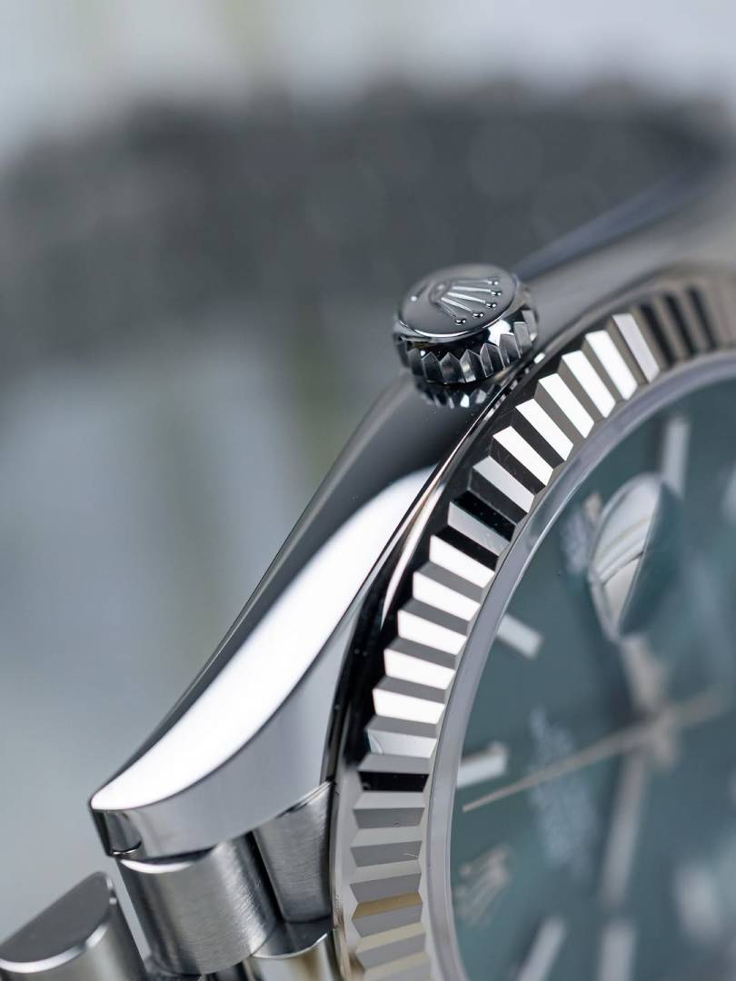 Rolex Oyster Perpetual Date Just Silver Green