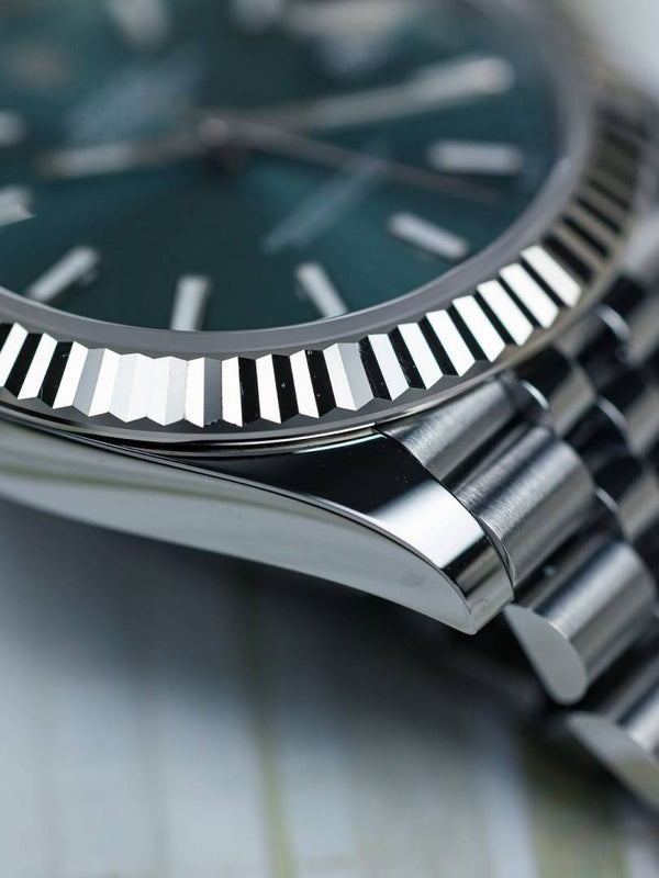 Rolex Oyster Perpetual Date Just Silver Green