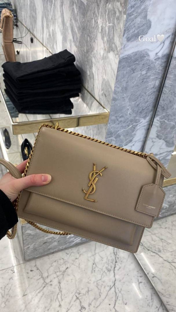 Ysl Sunset Beige 2503 Shoulder Bag With OriginalBox & DustCover