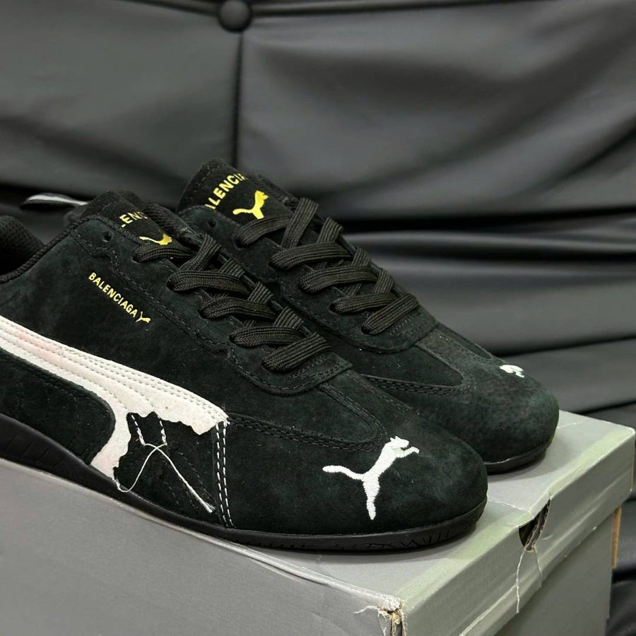 Puma Balenciag_aa Speedcat Suede Distressed Black White 522
