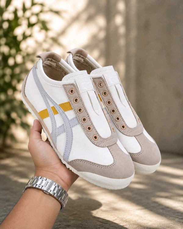 Onitsuukaa tiger MEXICO 66 SLIP-ON SNEAKERS BEIGE GREY YELLOW 100