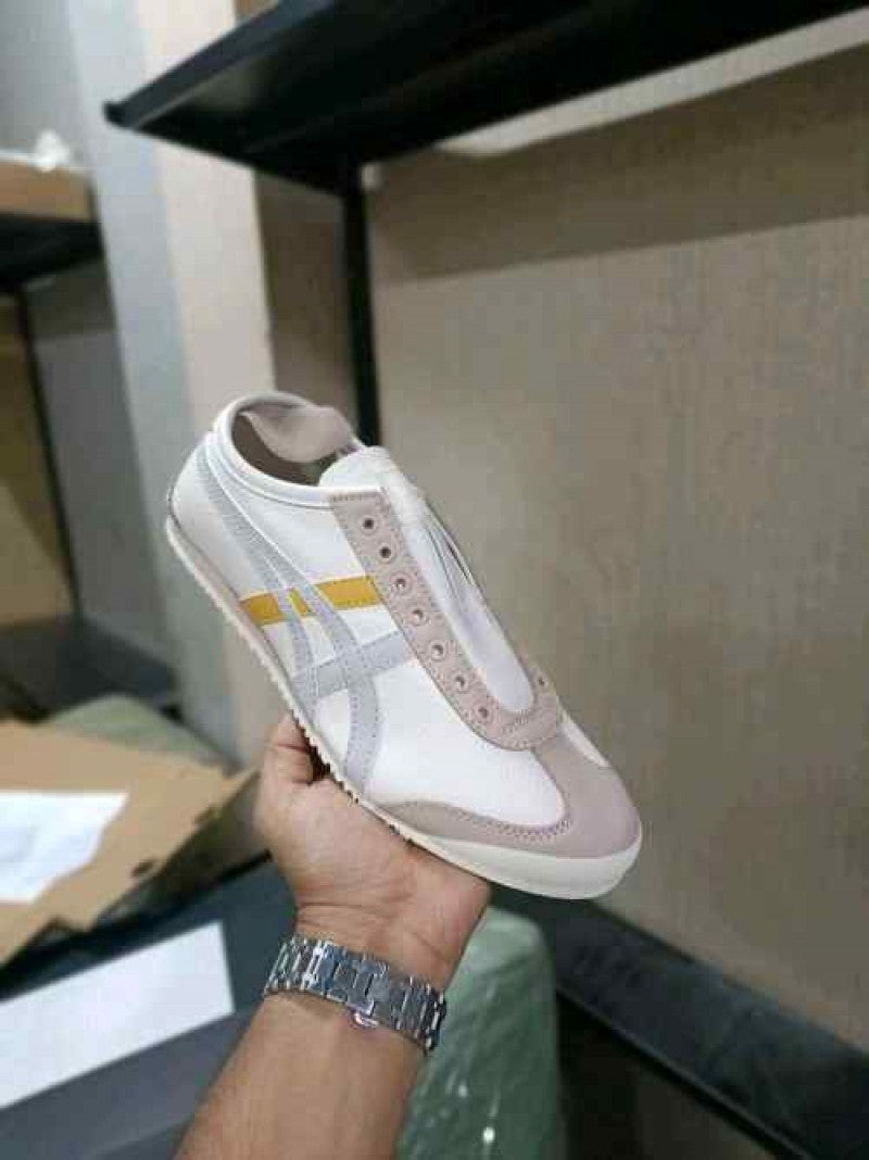 Onitsuukaa tiger MEXICO 66 SLIP-ON SNEAKERS BEIGE GREY YELLOW 100