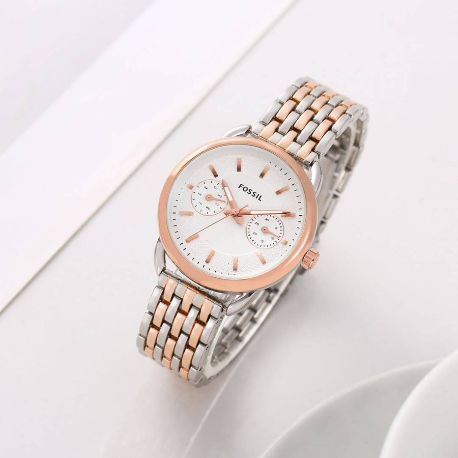 Fossil tailor multifunction 2 Tone Copper- White