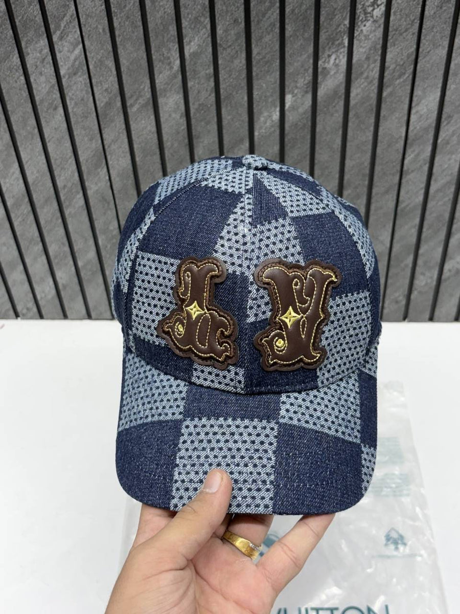 Louis Vuitton_Washed_3D_Blue_Premium_Unisex_Hat_With_Original_Zip_Bag