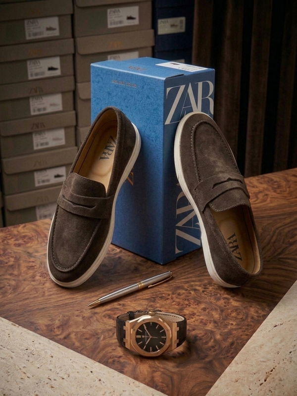 ZARRA BROWN SUEDE LOAFER 600