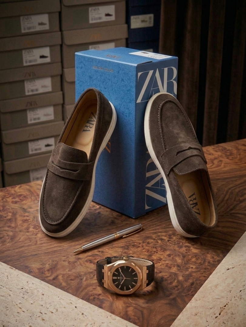 ZARRA BROWN SUEDE LOAFER 600