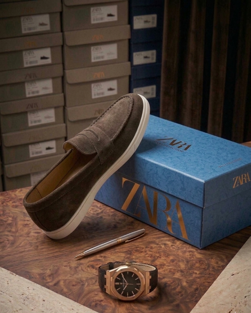 ZARRA BROWN SUEDE LOAFER 600