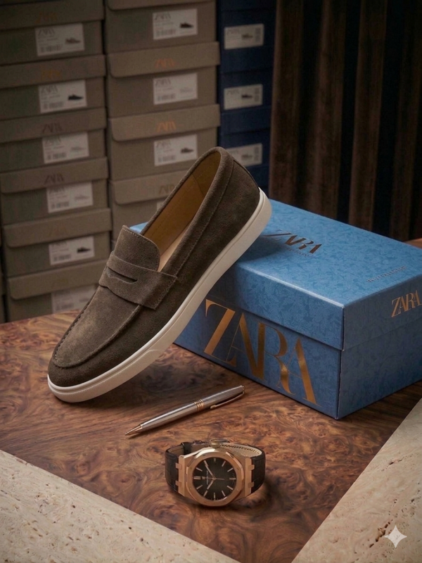 ZARRA BROWN SUEDE LOAFER 600