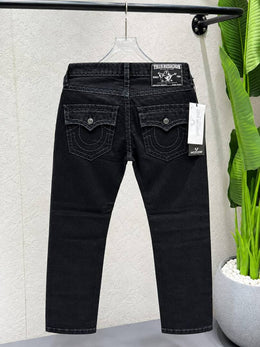 True Religion Black Straight Fit Premium Imported Fabric Denim with Back Flap pockets and Embroidered work 3774