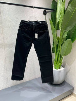 True Religion Black Straight Fit Premium Imported Fabric Denim with Back Flap pockets and Embroidered work 3774
